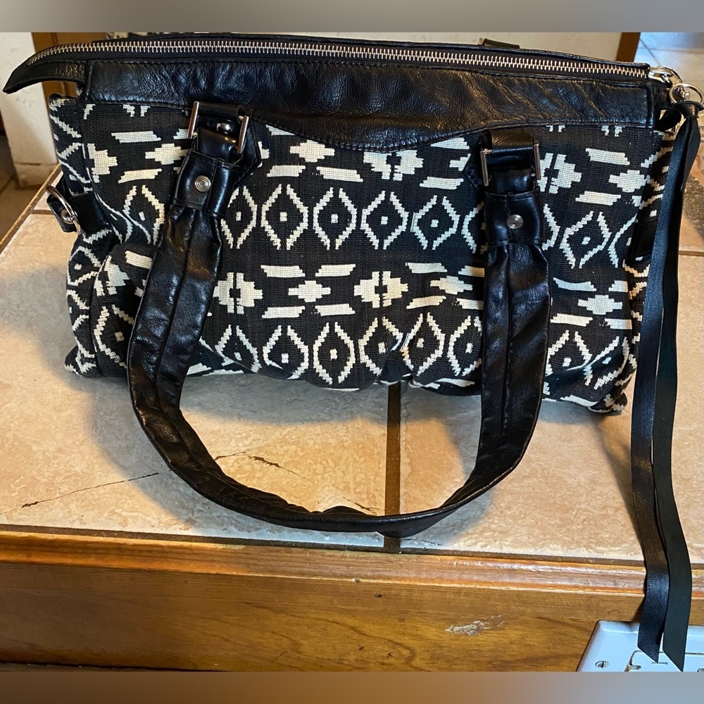 Black and White Patterned Women's Bag
